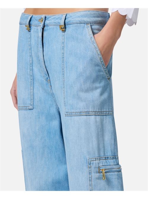 JEANS CARGO CON DETTAGLI GIOIELLO ELISABETTA FRANCHI | PJ84D51E2192 light blue